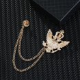 thumbnail image 4 of Broche de Moda Rhinestone Goldfish Broche de Aleación para s Mujeres Regalos de Joyería - Oro, 5 x 4.3cm Sunnimix Broche de cadena colgante, 4 of 8