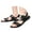 Black, variant on Men's Leather Flat Sandals Dual Use Ankle Straps Slip on Shoes Summer Beach Slides Black 7