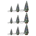 thumbnail image 1 of Mini Christmas Trees with Wooden Base, Tabletop Christmas Trees as Christmas Decorations for Home and Kitchen. 9 Pieces, 1 of 4