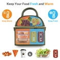 thumbnail image 3 of Hafmall Insulated Lunch Bag for Women Men, Dual Compartment Adult Box, Womens Work, Reusable Tote with Shoulder Strap, Green, 3 of 7