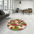 thumbnail image 4 of Ahgly Company Tapis d'Intérieur Lavables en Machine, Carré Transitionnel, Brun, Vert, 5' Carré, 4 of 7
