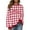 Red, variant on Womens Tops Plus Size Christmas Plaid Printed Long-sleeved Fleece Round-neck Vintage Letter Casual Sporty Sweatshirt Green M