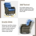 thumbnail image 5 of PARKWELL 3-Piece Patio Wicker Chairs Swivel Rocker Set,Outdoor High Back Swivel Glider Rocking Lounge Chairs with Side Table for Patio Deck Garden,Gray/Navy, 5 of 8