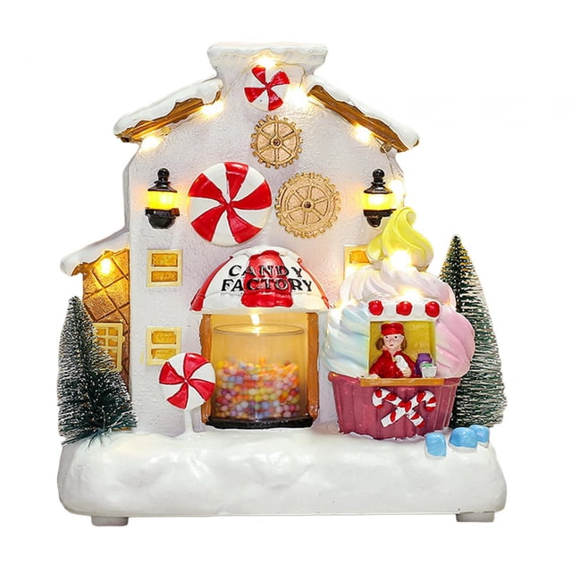 Pueblos navideños, casas, arte de construcción coleccionable, adorno encantador, decoración de Navidad para decoración del hogar,