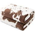 thumbnail image 2 of Cow Print Blanket Flannel Fleece Twin Size Blankets and Throws Fuzzy Lightweight Warm Cozy Black Cow Blankets Soft Microfiber Couch Sofa Throw Blanket Gift for Adults All Seasons 60" x 80", 2 of 6