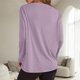 thumbnail image 3 of MHFRRA Camiseta de Manga Larga Oversize de Moda, Informal, Básica, con Cuello Redondo, para Uso Diario. Púrpura Claro, 3 of 5