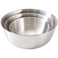 thumbnail image 1 of Cuenco de cocina de acero inoxidable de 3 piezas, cuenco para mezclar huevos, cuenco para ensalada, cuenco para cocinar sopa con báscula, 1 of 6