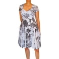 thumbnail image 2 of Funfash Plus Size Clothing for Women Slimming Heather Gray White Cocktail Dress, 2 of 4