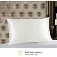 thumbnail image 2 of Funda de almohada ZIMASILK 100% Pure 22 Momme Mulberry Silk Ivory, 2 of 6