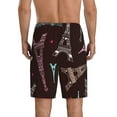 thumbnail image 3 of Gaeub Eiffel Tower Printed Men's Short Pajama Pants, Lightweight Lounge & Sleep Bottoms Keep You Cool - 4X-Large, 3 of 9