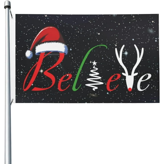 Believe Christmas 3x5 Double Sided Flag Fade Resistant Banner Polyester Flag with 2 Brass Grommets For Indoor Outdoor29