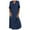 Dark Blue, variant on Ichuanyi Woman Dress Women Casual Solid Denim Dress V-Neck Roll Sleeve Button Loose Long Dress