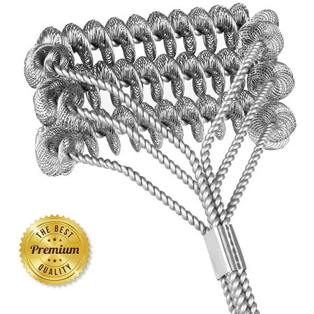 Grill Brush Porcelain ZEDWELL Grill Brush & BBQ Cleaning Scraper - 100% Safe Bristle Free Grill Cleaner - Best Barbecue Brush for Porcelain, Propane, Electric, Infrared, Stainless Steel, Gas, Iron Weber Grill Grates ()