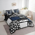 thumbnail image 3 of Feelyou Happy Camping Bedding Comforter Set 7pcs, Blue Plaid Buffalo King Bedding Sets, 3 of 8