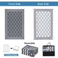 thumbnail image 6 of EastVita 9 x 18 ft(actual size) Plastic Gray and White Rectangular Beach Front Porches Patio Picnic RV Camping Garage Rhomb Border Modern Moroccan Area Rug, 6 of 8
