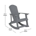 thumbnail image 5 of BizChair Set of 2 Commercial Grade All-Weather Poly Resin Wood Adirondack Rocking Chairs with Side Table in Gray, 5 of 11