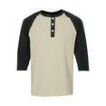 thumbnail image 7 of Hearthz Summer Henley Shirts for Men Raglan 3/4 Sleeve Jersey Baseball T-Shirts Casual Cotton Sport Athletic Tee Tops ,Beige XXXL, 7 of 7