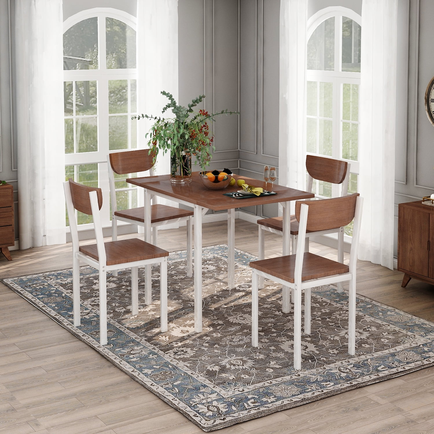 Clearance Kitchen  Table and 4 Chairs Set  Modern Metal 