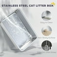 thumbnail image 6 of PawHut Stainless Steel Litter Box, High Sided Enclosed Cat Litter Box with Scoop, Top Entrance, Non-slip Pads, Anti-Leakage, Non-Sticky, Black, 6 of 9