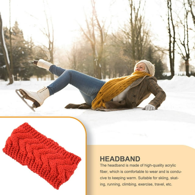 Bandeau d'Hiver pour Femmes, Protecteur de Tête Élastique, Accessoires Chauds pour Filles, Cache-Oreilles, Style Simple, Accessoires pour Cheveux, Rouge