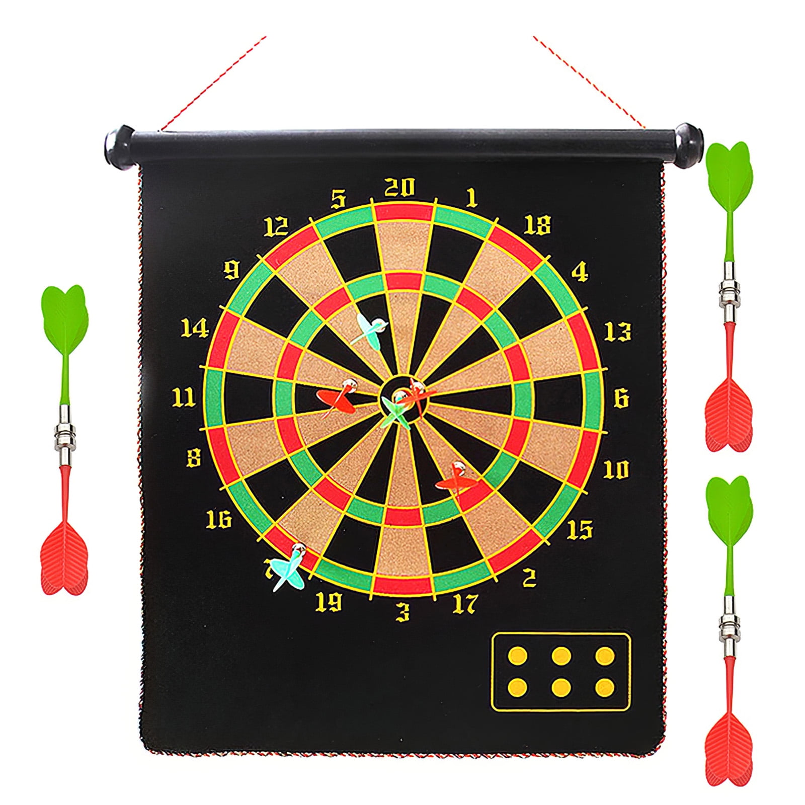 DART BOARD DOUBLE SIDED Dartboard Family Kids Childrens Game Darts Toys Gift Boy 