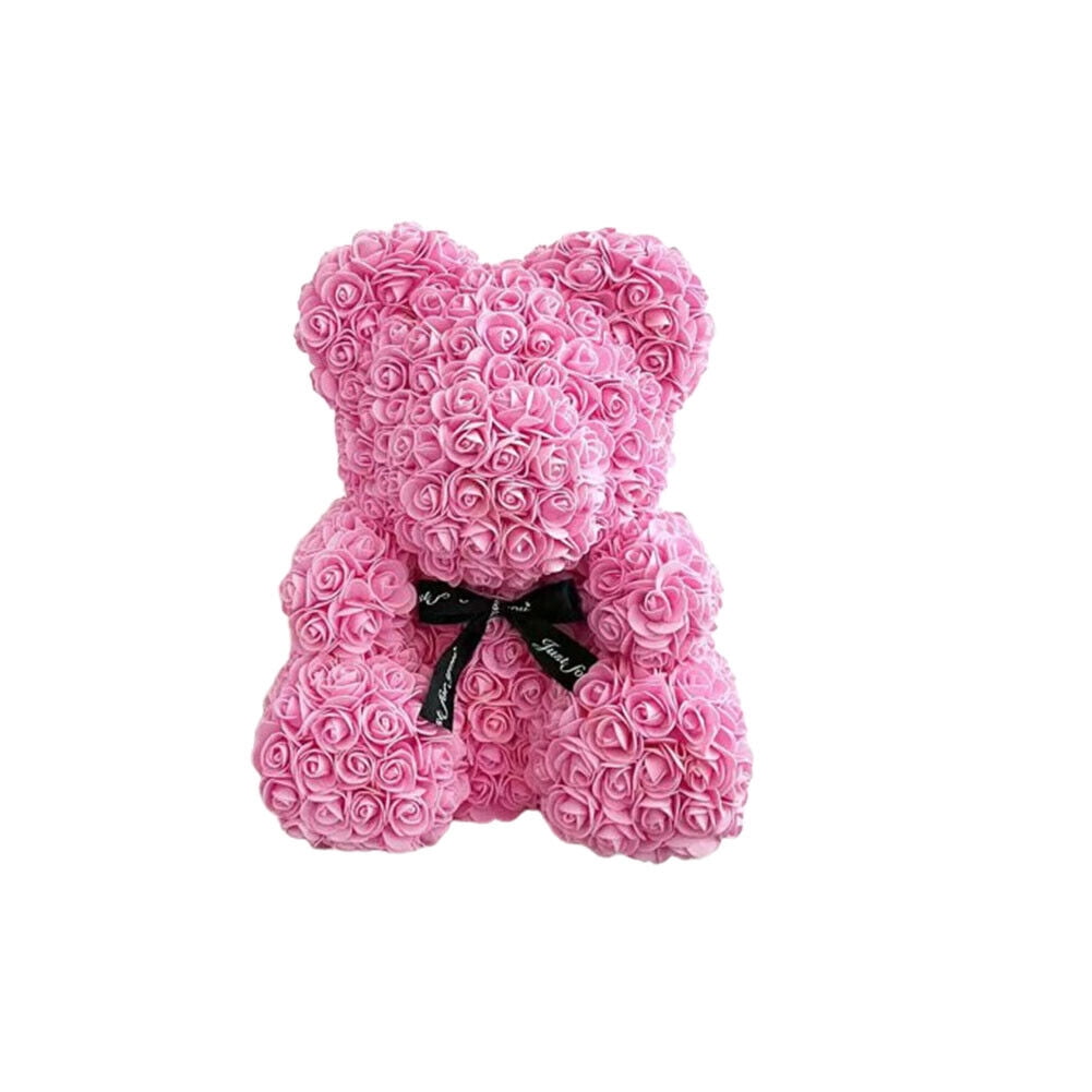US1-2Pc 9.84Inch Flower Floral Foam Rose Teddy Bear Romantic Valentine'sDay Gift