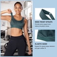 thumbnail image 4 of Eleady Women High Impact Sport Bra Full Support Wireless Bras Workout Racerback Yoga Athletic Bra Adjustable Straps(Green XX-Large), 4 of 6