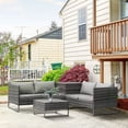 thumbnail image 2 of Outsunny 4 Piece Patio Furniture Set with Coffee Table and Corner Table, 2 of 9