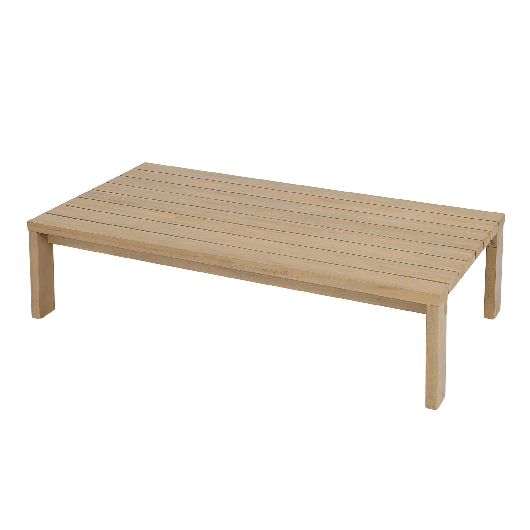 Christopher Knight Home Modern Acacia Wood Outdoor Patio Coffee Table, Slatted Top Design, Light Teak