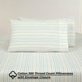 thumbnail image 5 of ROYALE LINENS 300 Thread Count 100% Long Staple Combed Cotton Striped Sheet Set - 3 Piece Twin Bed Sheets - 1 Fitted, 1 Flat & Pillow case -Soft Cool & Crisp Sheet Set (Twin, Stripe Multi Color), 5 of 10