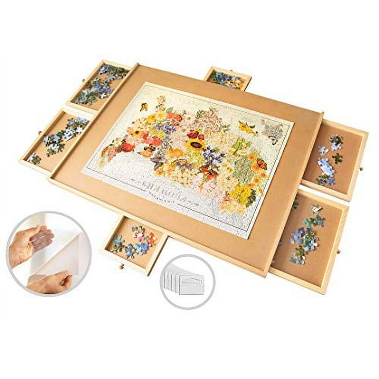 Puzzle - Puzzle Board avec tiroirs - 6 tiroirs - 1500 pièces - Bois -  Puzzle Table 