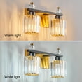 thumbnail image 2 of LMQNINE Modern Bathroom Vanity Lights 2-Light Over Mirror,Dimmable and Moisture-Resistant,Crystal,BlackGold Finish, 2 of 8