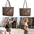 thumbnail image 2 of ZUXONGSY Leather Santa Claus Gift Print Top Handle Bag with Portable Cosmetic Bags Purse for Women PU Leather Top Handle Satchel Set with Waterproof Travel Toiletry Bag Cash Wallet for Daily, 2 of 4