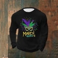 thumbnail image 3 of Ceisia Men's Mardi Gras Mask & Feather Print Waffle Knit Crew Neck Long Sleeve T-Shirt Gift, 3 of 5