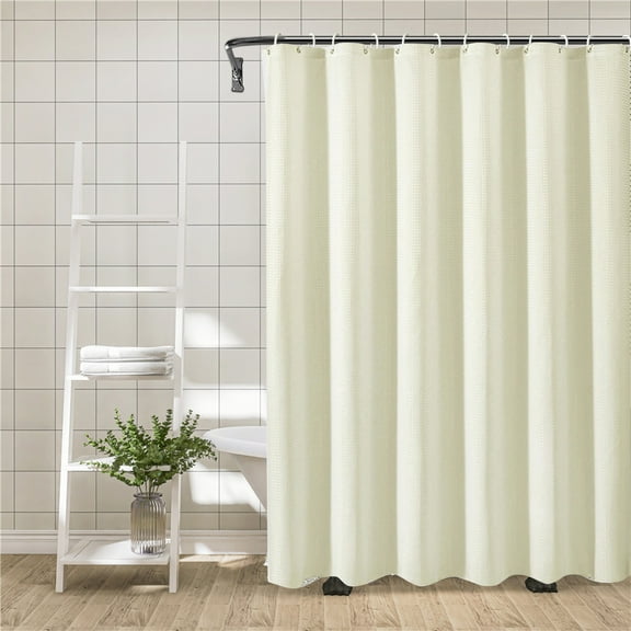 Bath Liner, Shower Liner, Teal Fabric Shower Curtain, Heavy Duty Weave Polyester, Water Repellent, Hotel Weighted Hem, 70x70 Inches, 12 Hooks