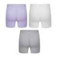 thumbnail image 2 of Manyakai Kids Girls 3 Pack Ice Silk Shorts Dance Bike Shorts Gymnastics Yoga Athletic Bottom Safety Gray&White&Purple 120, 2 of 5
