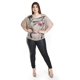 thumbnail image 4 of Blusa estampada con aplicaciones Roman Fashion /Tallas Extras, 8052 (Cafe) cafe 40, 4 of 5