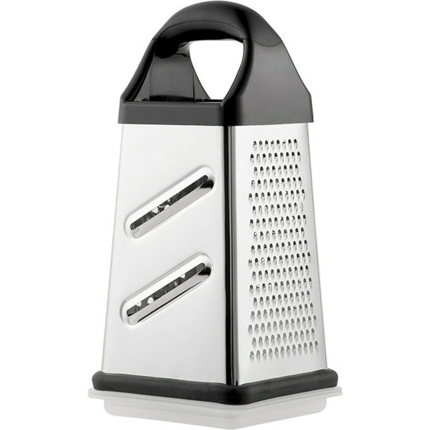 Rallador y rebanador de verduras de acero inoxidable de 4 lados | Rallador multifunción para frutas y verduras | Mango ergonómico antideslizante | Herramienta de cocina fácil de limpiar
