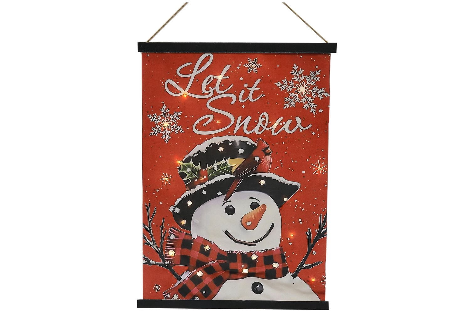 LED Snowman Buffalo Check Scarf