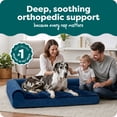 thumbnail image 2 of FurHaven Pet Products Plush & Velvet Deluxe Chaise Lounge Orthopedic Sofa-Style Pet Bed for Dogs & Cats - Deep Sapphire, Jumbo Plus, 2 of 9