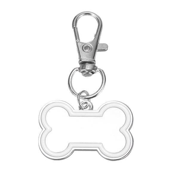 Uxcell Pet ID Tags Bone Shape, 30x20mm Metal Personalize Engraved Both Sides Blank Tags Stamping Pet Supplies (White)
