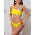 thumbnail image 2 of DARING DIVA Women's Floral One Shoulder Bikini Set Large Yellow, 2 of 6