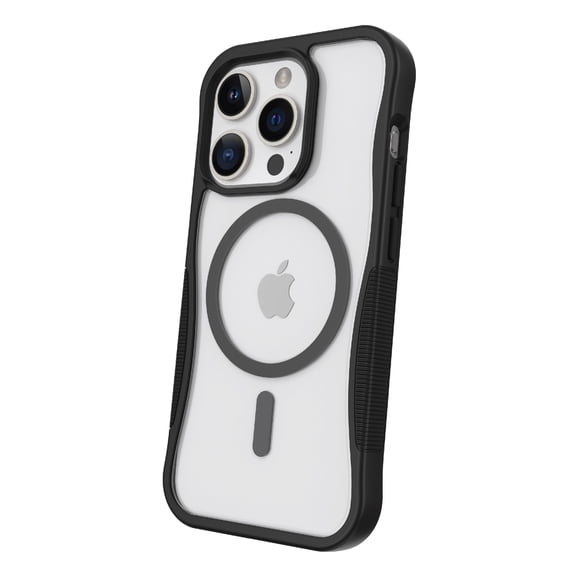 onn. MagSafe Compatible Dual-Layer Phone Case for iPhone 15 Pro - Black/Clear