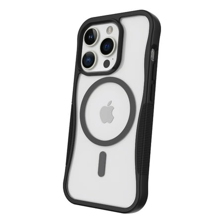 onn. MagSafe Compatible Dual-Layer Phone Case for iPhone 15 Pro - Black/Clear