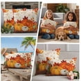 thumbnail image 5 of Orange Pumpkins Fall Outdoor Waterproof Pillow Covers, Thanksgiving Maple Leaf Autumn Retro Decorative Square Throw Pillowcase Sofa Cushion Sham for Patio/Couch/Chair, 26"x26" 2 Pack, 5 of 8