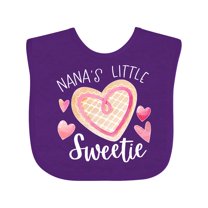 Inktastic Nana's Little Sweetie with Pink Heart Cookie Boys or Girls Baby Bib