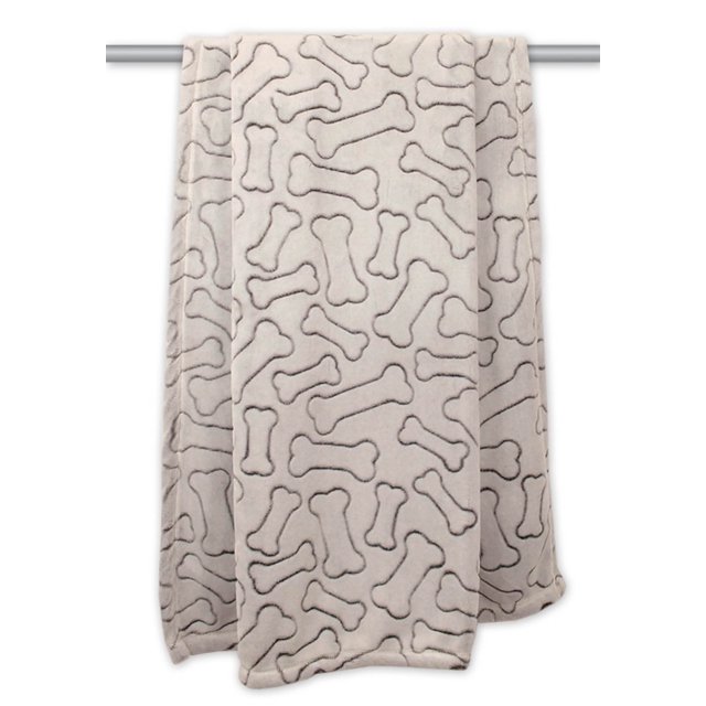 Manta para mascotas DII Taupe con estampado de huesos en relieve Design Imports CAMZ33212
