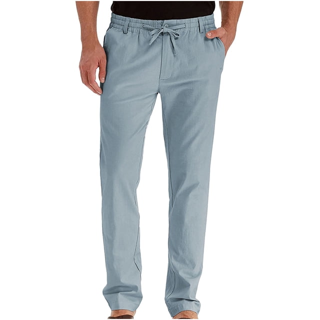Men's Business Loose Large Size Elastic Waist Cotton All-match Solid Color
