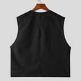 thumbnail image 4 of Yaoyar Mens V-Neck Sleeveless Casual Vest with High Waist Wide Leg Shorts Matching Two Piece Set Coordinated Outfit Complete Ensemble, 4 of 8