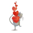 thumbnail image 2 of Cat with Hearts Hand Wall Decal Wallmonkeys Peel and Stick Vinyl Graphic (18 in H x 14 in W) WM502579, 2 of 4